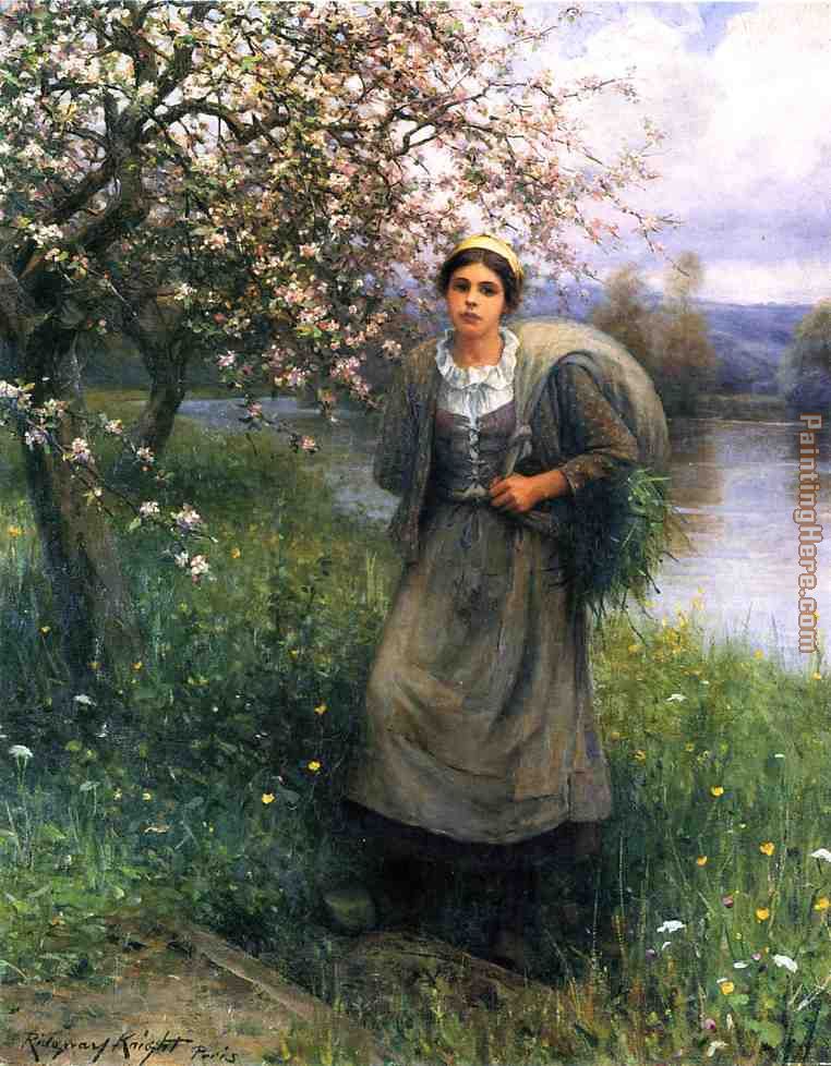 Daniel Ridgway Knight Apple Blossoms in Normandy